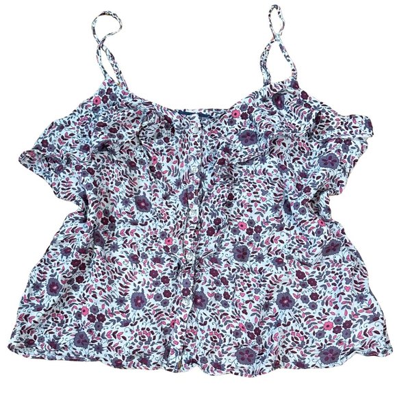 American Eagle Outfitters Tops - SOLD american eagle floral fairycore ruffle crop top summer tank top size large